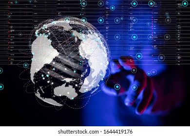 data exchanges over the world 3D rendering