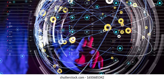 data exchanges over the world 3D rendering