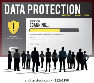 Data File Protection Firewall Malware Removal Concept