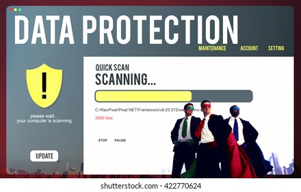 Data File Protection Firewall Malware Removal Concept