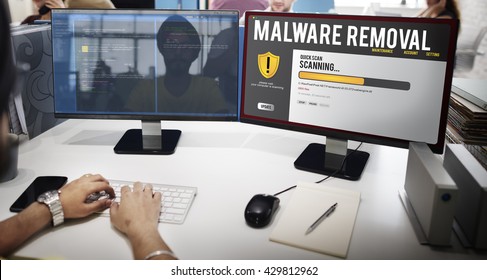 Data File Protection Firewall Malware Removal Concept