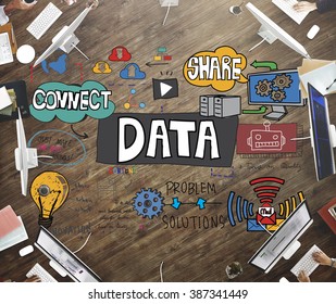 Data Information Network System Drawing Concept