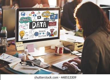 Data Information Network System Drawing Concept