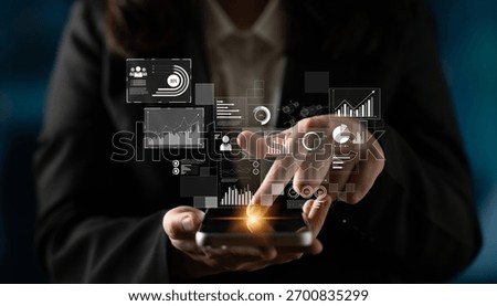 Data insights, charts, and analytics help visualize performance. Data drives strategy, analytics enhances growth, and data improves business outcomes through analytics. Latch