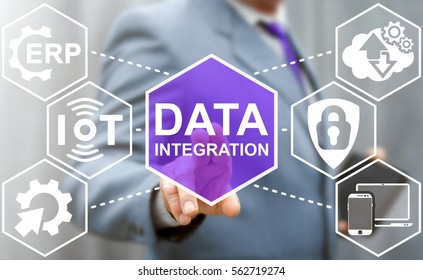 Data Integration Iot Integration Business Internet Computer Network Concept. Big Data Modernization Erp Information Insurance Database Security Communication Web Technology