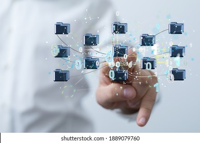 data Internet infrastructure concept. Abstract technology background. 3D rendering.