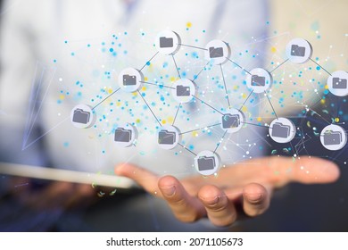 A data Internet infrastructure concept  Abstract technology background  3D rendering 