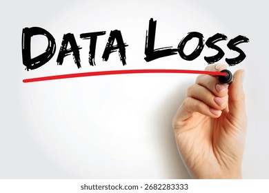Data Loss - error condition in information systems in which information is destroyed by failures or neglect in storage, text concept background