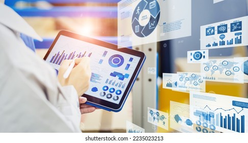 Data management concept. Inventory management using tablet PC. - Powered by Shutterstock