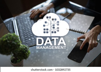 Data Management, Database Manager, Cloud Technology Concept.