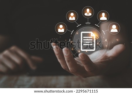 Data management and privacy. Document Management System (DMS) concept. Corporate data management system and documentation concept with secured access. track documents in the electronic document.