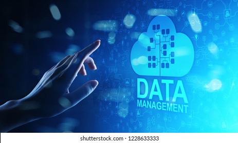 Data Management System, Cloud Technology, Internet And Business Concept.