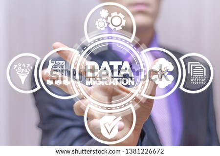Data Migration concept. Web Information Host Transfer.