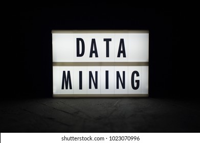 Data Mining - Text On A Luminous Display In The Dark. Cryptocurrency News.