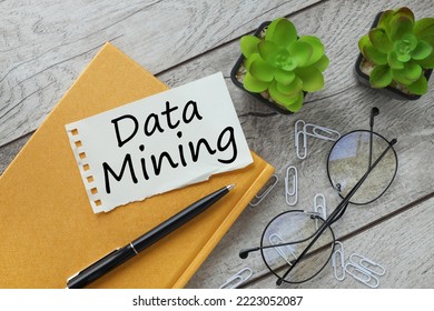 data mining torn paper with text near a cactus in a pot - Shutterstock ID 2223052087