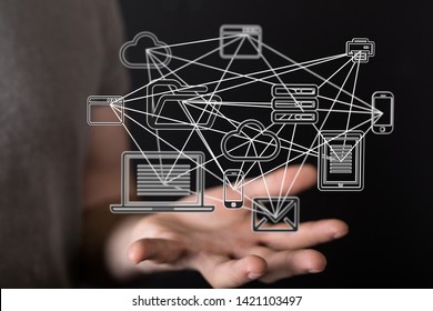 data network in hand digital