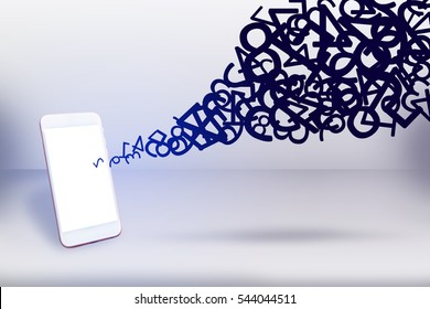 Data networking connection concept, Mobile phone and more number downloading for smart phone.