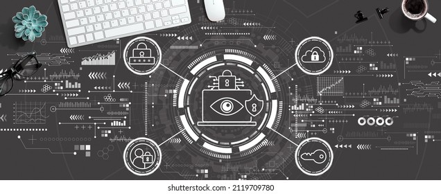 Data Privacy concept with a computer keyboard and a mouse