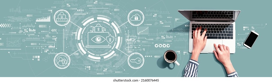 Data Privacy Concept Person Using Laptop Stock Photo 2160076445 ...