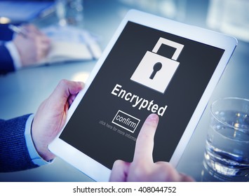 Data Privacy Encrypted Online Security Protection Concept