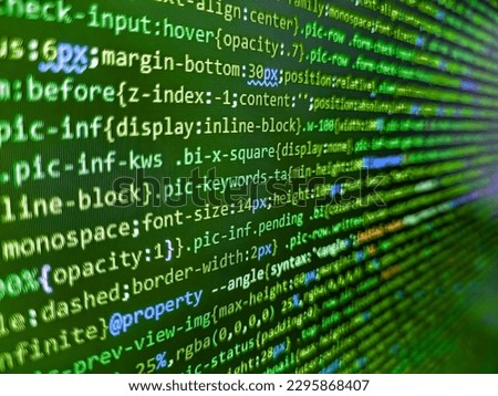 Data processing center. HTML code. Security. Internet security hacker prevention. Developer working on program codes in office. Tensorflow AI concept. Coding script text on screen