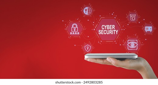 Data Protechtion,Cyber security,Privacy concept.,Cyber security icon on smartphone use for technology,business idea.