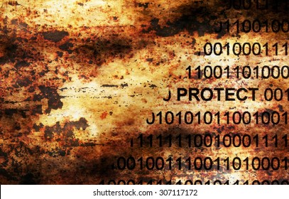 Data protect grunge concept