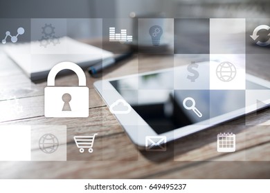 Data protection and cyber security concept.