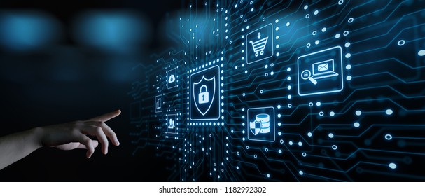 Data protection Cyber Security Privacy Business Internet Technology Concept. - Shutterstock ID 1182992302