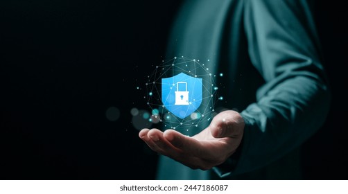 Data protection and internet security concept, Secured access to user personal data information, cybersecurity