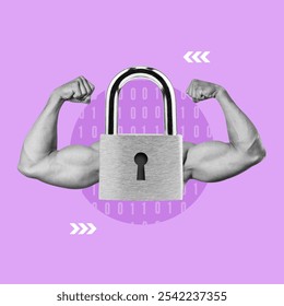 data protection, padlock, strong, Composite image, Computer crime, Modern art, Biceps, Closed, Lock, Locking, Customer, Connection, Correspondence, Creativity, Criminal, Data, Personal data, Fraud