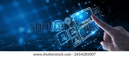 Data protection, privacy, and internet security concept. Cyber security for business and internet projects.
