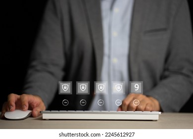 Data protection and secure internet access cyber security. login and password cyber security concept