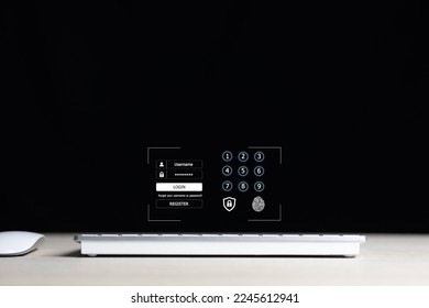 Data protection and secure internet access cyber security. login and password cyber security concept 