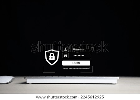 Data protection and secure internet access cyber security. login and password cyber security concept 