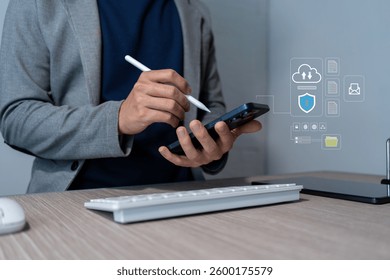 Data protection software. Data encryption in mobile apps. Information cybersecurity in the cloud