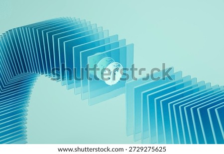 Data safety, database, data transfer. Online banking. Money, financial, computer protection concept. Blockchain, DeFi, Information security, cyber security. 3D render