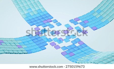 Data safety, database, data transfer. Online banking. Money, financial, computer protection concept. Blockchain, DeFi, Information security, cyber security. 3D render