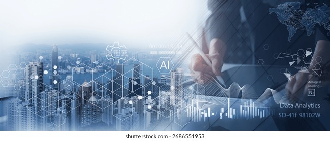 Data Science and big data analytics, digital technology, tech background. Software engineer with database management, cloud computing, blockchain with AI and data exchange, innovation technology