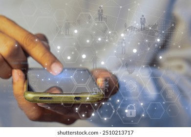 Data Science Concept, IT Engineer, Data Scientist Working on Digital Smartphone with Big Data in Server, Network, Data Center, Cloud Computing and Internet Network, Innovation Technology Fundamentals. - Powered by Shutterstock