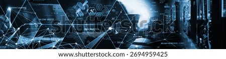 Data science. Innovation technology, digital software development concept. Algorithm and deep learning of AI artificial intelligence, data engineering and global network. data processing technology