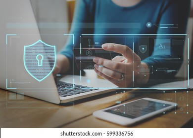 Data Security system Shield Protection Verification - Shutterstock ID 599336756