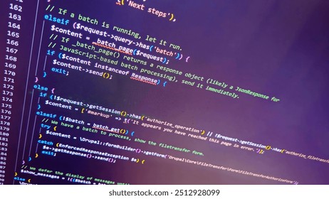 Data Software Programming Code Background. Random Parts of Program Code. Digital Data Technology Concept. 1 0 Machine Code. Random Binary Data Matrix Wide Vector Illustration.