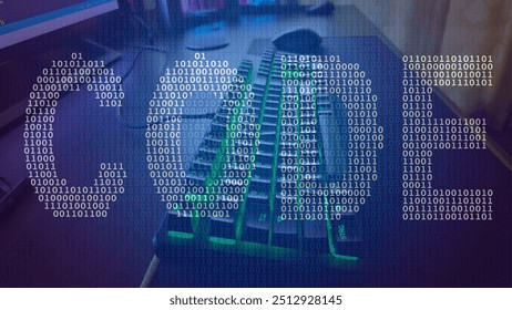 Data Software Programming Code Background. Random Parts of Program Code. Digital Data Technology Concept. 1 0 Machine Code. Random Binary Data Matrix Wide Vector Illustration.