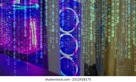 Data Software Programming Code Background. Random Parts of Program Code. Digital Data Technology Concept. 1 0 Machine Code. Random Binary Data Matrix Wide Vector Illustration.