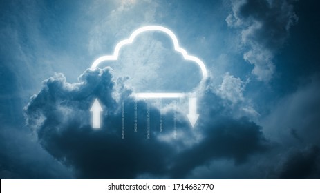 data storage technology concepts. Clouds and cloud icons that are currently downloading and uploading data. - Powered by Shutterstock - Get 15% off with code: PIKWIZARD15