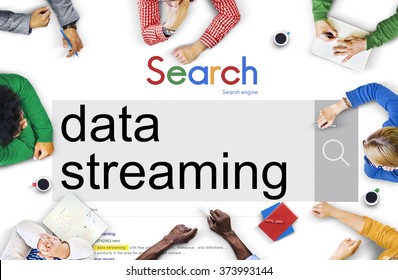 Data Streaming Computer Connection Download Concept