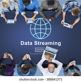 Data Streaming Online Internet Technology World Concept