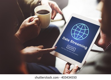 Data Streaming Online Internet Technology World Concept