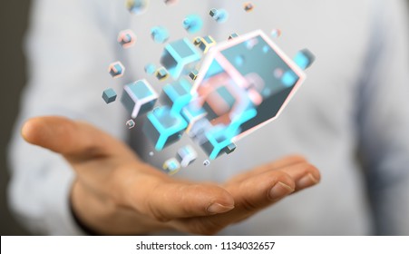 data system concept  in hand